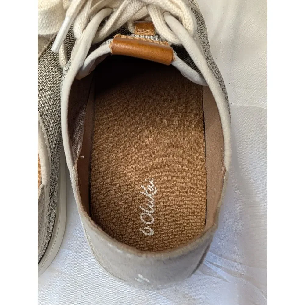 OluKai Pehuea Li Womens Sneaker Gray Mesh Lace Up Casual Shoe US 8 EU 38 - Picture 3 of 8